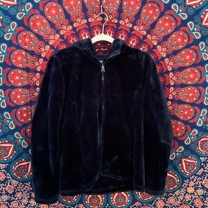 Navy Blue Furry Jacket